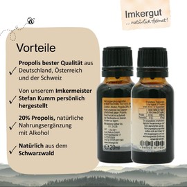 Imkergut Proposan Propolis Tincture, Drops with Alcohol, 20% Propolis, 20 ml Bottle