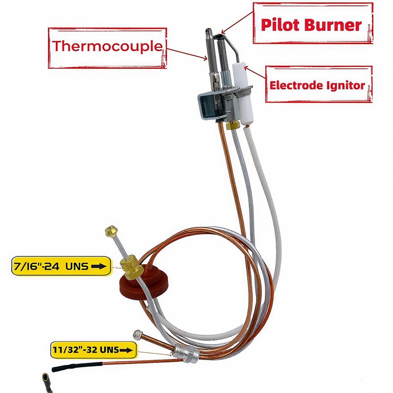 MCAMPAS Natural Gas Water Heater SP20075 SP20305A Pilot Assembly Kit