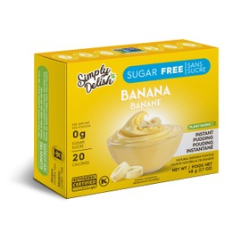 Simply Delish Sugar-Free Pudding Mix and Pie Filling - Banana Flavor - 48 gr - Vegan, Gluten Free, Non-GMO, Lactose Free, Halal - Keto Friendly Pudding - Made With Natural Ingredients