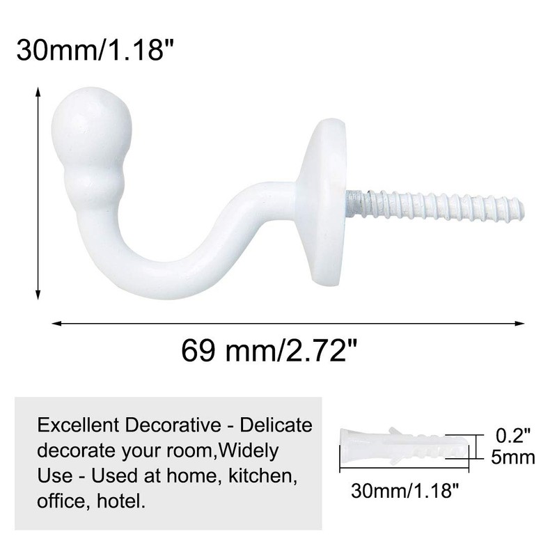 sourcing map 2pcs Curtain Tieback Hooks, Stainless Steel Tassel Curtain