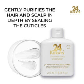 24 KERATS Balancing Shampoo | pH 4.0-5.0 | Volcanic Mineral Formula with Zeolite | Purifies, Nourishes & Preps Hair for Treatments | 8.45 fl oz