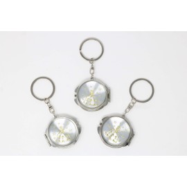 AmoreCreations - 12 Piece New Mis Quince Birthday Mini Compact Mirror Key Chain Party Favor for Gift - Princess Doll Design Makeup Compact/for All Occassions - Gold Princess