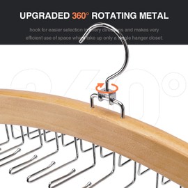 Ulimart Tie Hanger 2 PCS 24 Hooks Tie Racks for Men Closet, Tie Rack with Upgraded 360°Rotating,Tie Hangers for Men,Tank Top Hanger,Neck Tie Organizer,Belts Scarves Accessories for Bras,Tank Tops