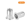 sourcing map 120Pcs Rivet Nuts Flat Head, 1/4 Aluminum Alloy