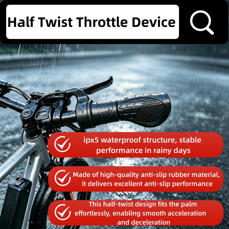 Lirupdovio Ebike Throttle for 3-Pin Connector - FT76X Half Twist