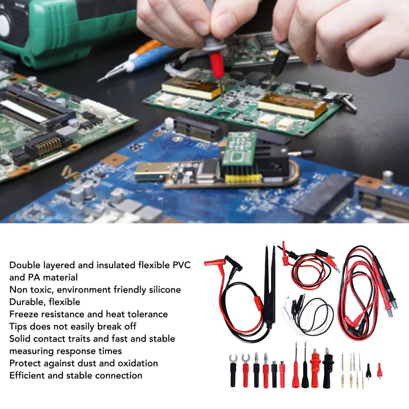27Pcs Multimeter Test Set Electrical Hook Probes Multifunctional Replaceable Kit