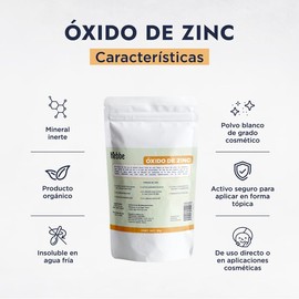 Hebbe - Óxido de Zinc Puro, Protector UV y Antimicrobiano para Cosméticos, 1000 g