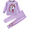 zarmfly Toddler Girl Clothes Long Sleeve Pony Sweatshirt Purple Pants