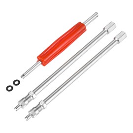 Aupoko 6Inch Valve Stem Extension, Dually Valve Stem Extenders Include Valve Core Removal Tool, 150mm Straight Metal Dual Wheel Valve Stem Extensions for Truck Tire, Dual Wheel Valve Stem Extensions