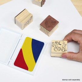 Ready 2 Learn Washable 3-in-1 Stamp Pad - Primary Colors - Red, Yellow and Blue - Non-Toxic - Fade Resistant - Decorate Scrapbooks, Posters and Cards