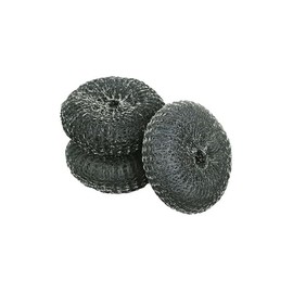 LUMAI Steel Wool Scrubber Dish Brush with Handle, Deep Cleaning Metal Scrubber Set, Steel Scrubber for Dishes, Metal Dish Scrubber, Metal Scrubbers for Cleaning Dishes (3-Pack)