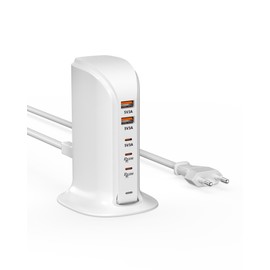 POANES USB C Charger Multiple 35 W USB Charging Station Multiple Devices (White 35 W)