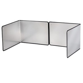LTSEAME Large 2 Pieces 2 Sided Stainless steel Splatter Guard for Frying Stove Top,Oil Splash Guard Cooking for Stove,Non Stick Foldable Splatter Screen(Silver)