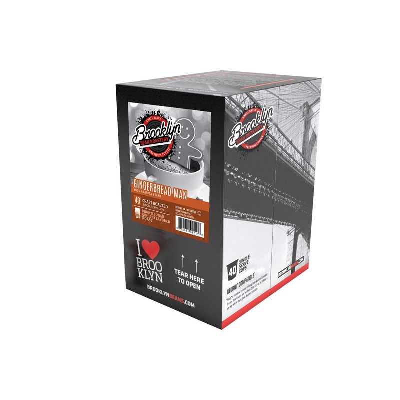 Brooklyn Beans Gingerbread Man Coffee Pods - Compatible with Keurig