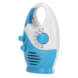 Portable AM FM Radio Shower Radio with Speaker Hook Type Waterproof Broadcasting Music Radio for Bedside Stands and Garages