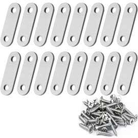 ALLVD Connector Metal Fittings Holder Metal Fittings 1.9 x 0.6 x 0.8 inches (47 x 16 x 2 mm), I-Shaped Holder, Stainless Steel Flat Furniture Holder, Stainless Steel Connecting Hardware, Fixing