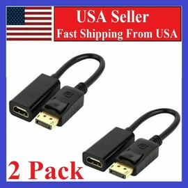 Unbranded 2X Display Port to HDMI Male Female Adapter Converter Cable DP to HDMI