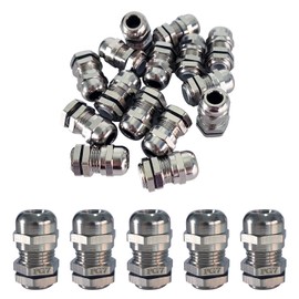 15PCS PG7 Cable Gland Waterproof Metal Cable Glands Joints Adjustable Connector Easy Cable Management Adjustable Connector for 3-6.5mm Dia Cable (PG7)