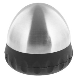 WAGNER Floor Door Stop Dome - Diameter 90 - 95 x 75 mm, for Standing, Industrial Steel in High-Quality Stainless Steel Look, Buffer Made of Black Rubber, 850 g - 15521101