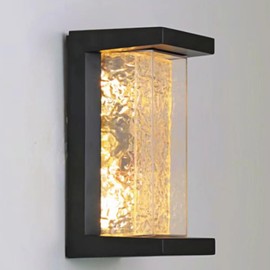 Wrasse Outdoor Porch Lights 3-Color Changeable Modern Wall Light Fixtures 24W Black Exterior Sconces Wall Lighting for House Outside Mounted Wall Lamps