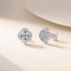 3.6 CTW S925 Sterling Silver Four Leaf Clover Moissanite Stud