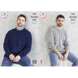 King Cole 5484 Knitting Pattern Mens Sweaters in Subtle Drifter DK