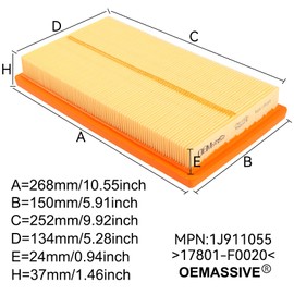 Engine Air Filter 17801-77050 Fits for Toyota Avalon Hybrid 19-22 Camry Hybrid18-23 Corolla 19-20 RAV4 Hybrid19-23 Highlander Hybrid20-23 Lexus19-20 Air Cleaner Filter Element,17801-F0020