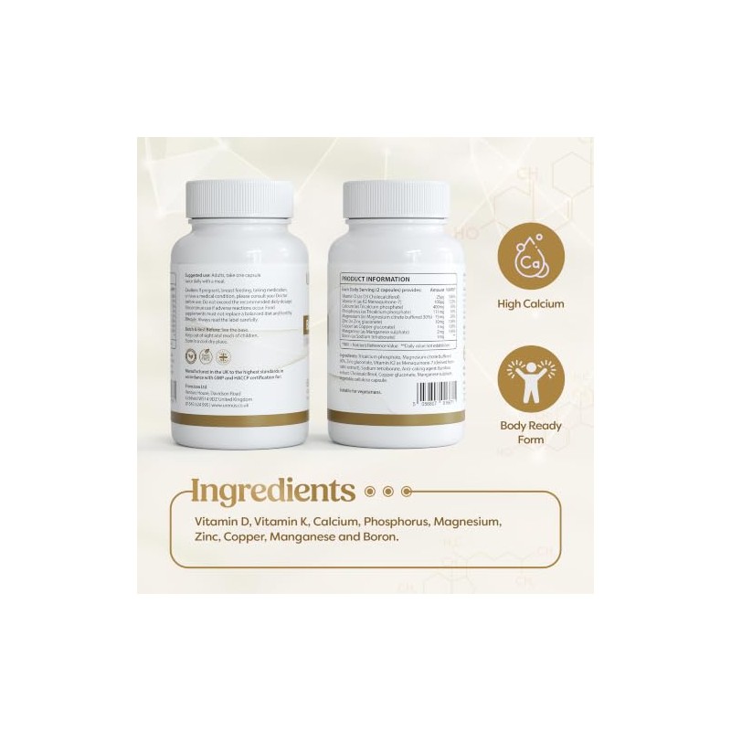 Vitamin D3 + K2 MK-7 with Calcium & Magnesium –