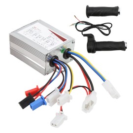 Qiilu DC Motor Speed Controller, Brush Motor Driver Controls Module with Throttle Grip DC 12V 24V 36V 48V 500W Aluminium Alloy for Electric Bike Scooter