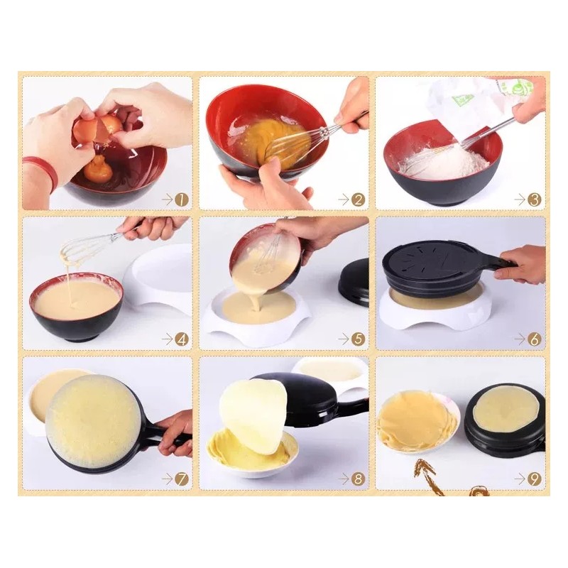 Luxury Crepera Electrica Tipo Sarten Antiadherente Desayuno Crepa