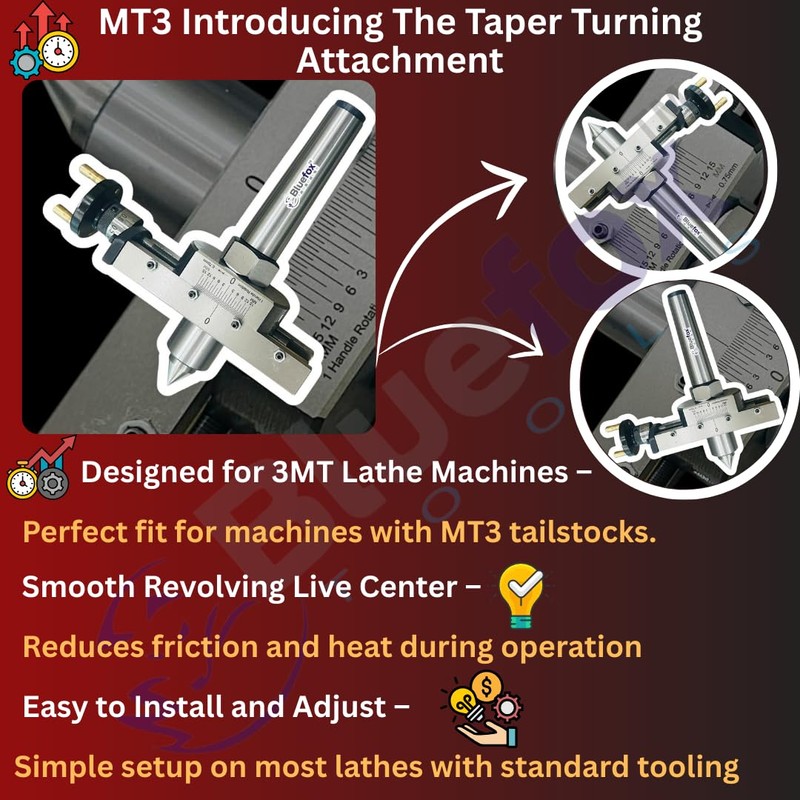 BLUEFOX TOOLS MT3 Introducing The Taper Turning Attachment With Revolving