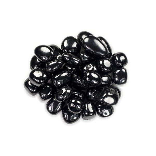Hypnotic Gems Materials: 1 lb Superior Grade Black Jet Tumbled Stones - Bulk Natural Polished Gemstone Supplies for Wicca, Reiki, and Energy Crystal HealingWholesale Lot