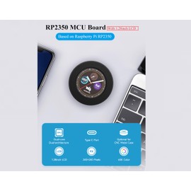 Wonrabai RP2350 MCU Board with 1.28inch Round LCD 240×240 Pixels, IPS Panel, 65K Color, Dual-core & Dual-Architecture Design, with CNC Metal Case