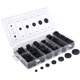 170PCS Rubber Grommets Kit, Rubber Grommets Assortment Kit for Wiring Drill Hole, 1/4", 3/8", 1/2", 5/8", 3/4", 7/8", 1" Rubber Hole Plugs for Automotive Water Pipe Wire Wall Hole