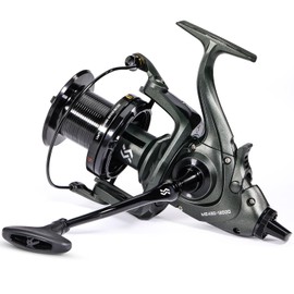 Sougayilang ME430 Carp Reel, 11000/12000 Large Line Capacity Surfing/Carp Fishing Reels, 13+1BB Smooth Powerful Carp Reels 4.6:1 Gear Ratio for Salt and Freshwater 12000