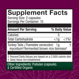 Host Defense Turkey Tail Capsules - Digestive Health & Immune Response Support Supplement - Mushroom Supplement for Gastrointestinal & Gut Microbiome Support - 30 Capsules (15 Servings)*
