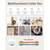 Maveek Magnetic Cable Ties Cord Organizer, 10 Pack Rainbow Silicone