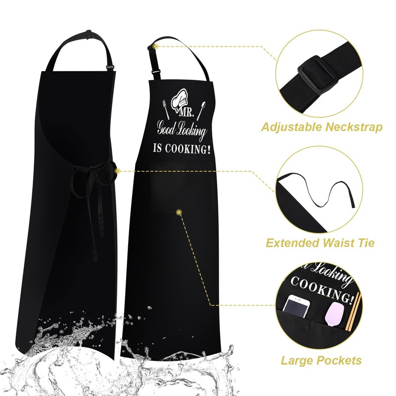 Xialvyu Funny Aprons for Men, MR Good Looking is Cooking,
