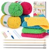 Aeelike 4 Pattern Knitting Set for Beginners, Knitting Rags Set