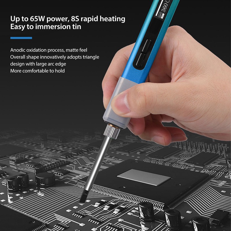 Electric Soldering Iron Pen Cordless Intelligent Portable Digital Display USB