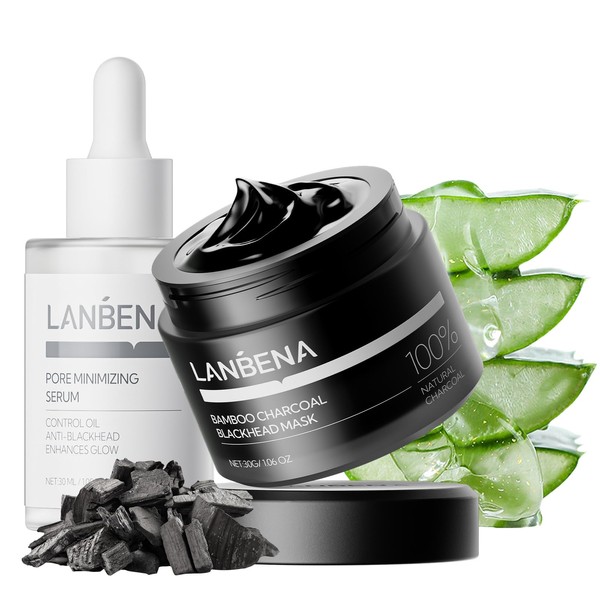 LANBENA 3-in-1 Blackhead Removal Set - Bamboo Charcoal Pore Strips