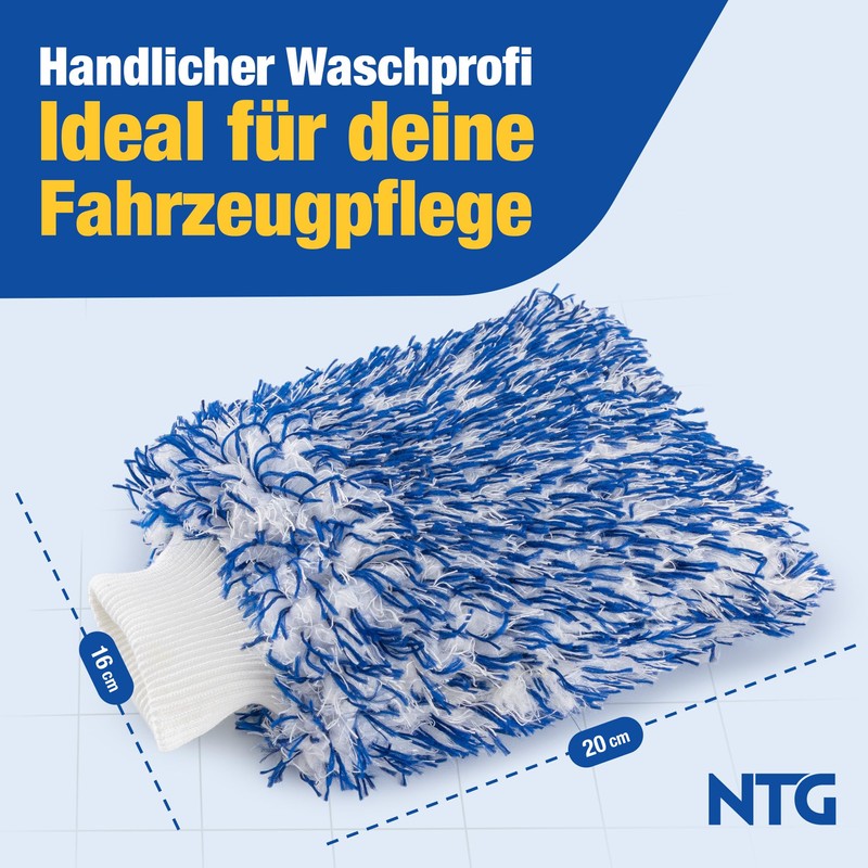 NTG Autowaschhandschuh Mikrofaser 25×18 cm – Ultraweich & extrem saugstark