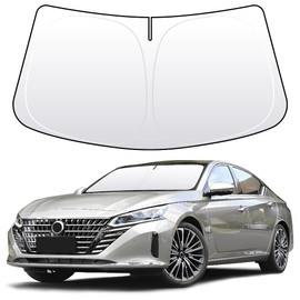 Front Windshield Sun Shade Custom Fit Compatible for Altima 2019-present Sunshade Foldable UV Ray Reflector Sun Visor Protector Accessories Shield Cover Reflective (for Altima 2019-present)