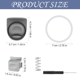 Bottle Seal Ring & Replacement Stopper & Button Compatible with Owala FreeSip 24oz 32oz Water Bottle Lid Mouth Stopper Accessories Sealing Gasket Silicone Plug BPA-Free (Black & Grey)