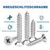 NINDEJIN 242Pcs 304 Stainless Steel Flat Head Self Tapping Screw