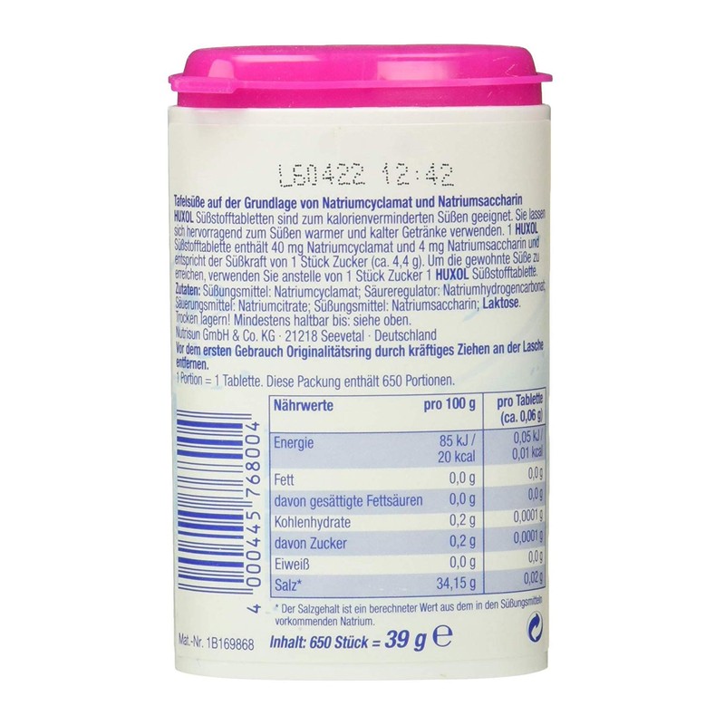 Low Calorie Sweetener Tablets by Huxol 650 tablets