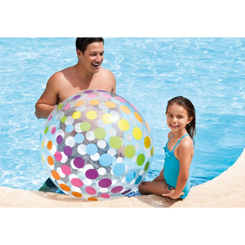 Intex Jumbo Inflatable Ball with Colorful Dot Pattern, Multi, 42"