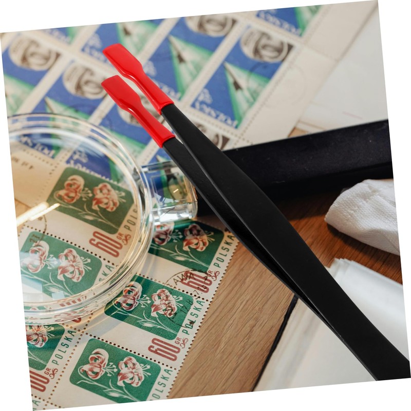 jojofuny Stamp Tweezer for Collectors Tool Grip for Stamps Jewelry