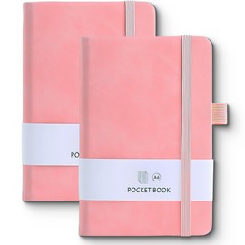 Horizontal Ruled A6 Notebook (2 Books) [Choose from 5 Colors / 2 Books] Diary, Record Book, Laconic, Notebook Pink