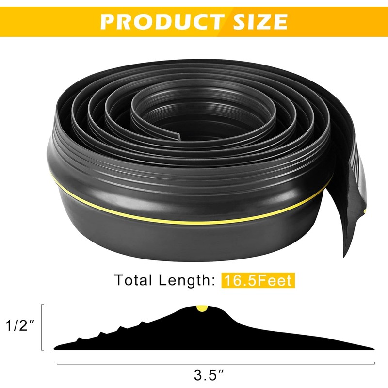 16.5Ft Universal Garage Door Bottom Threshold Seal Strip with 20oz